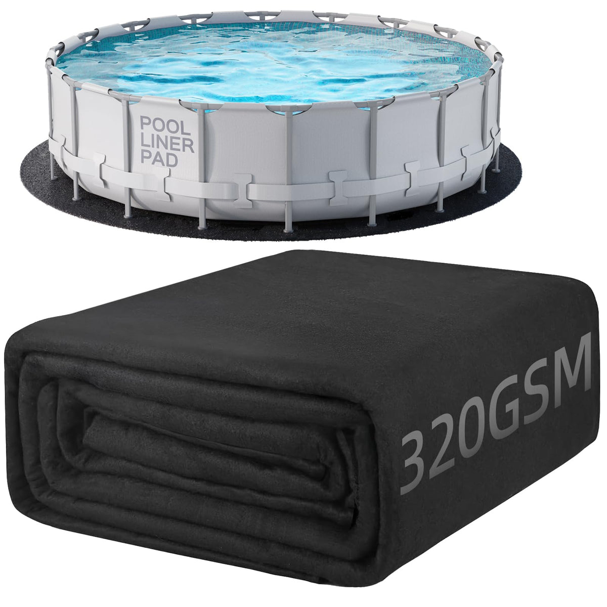 POOLHACKER tapete frontal 12 ft mostrando ajuste preparado y protección