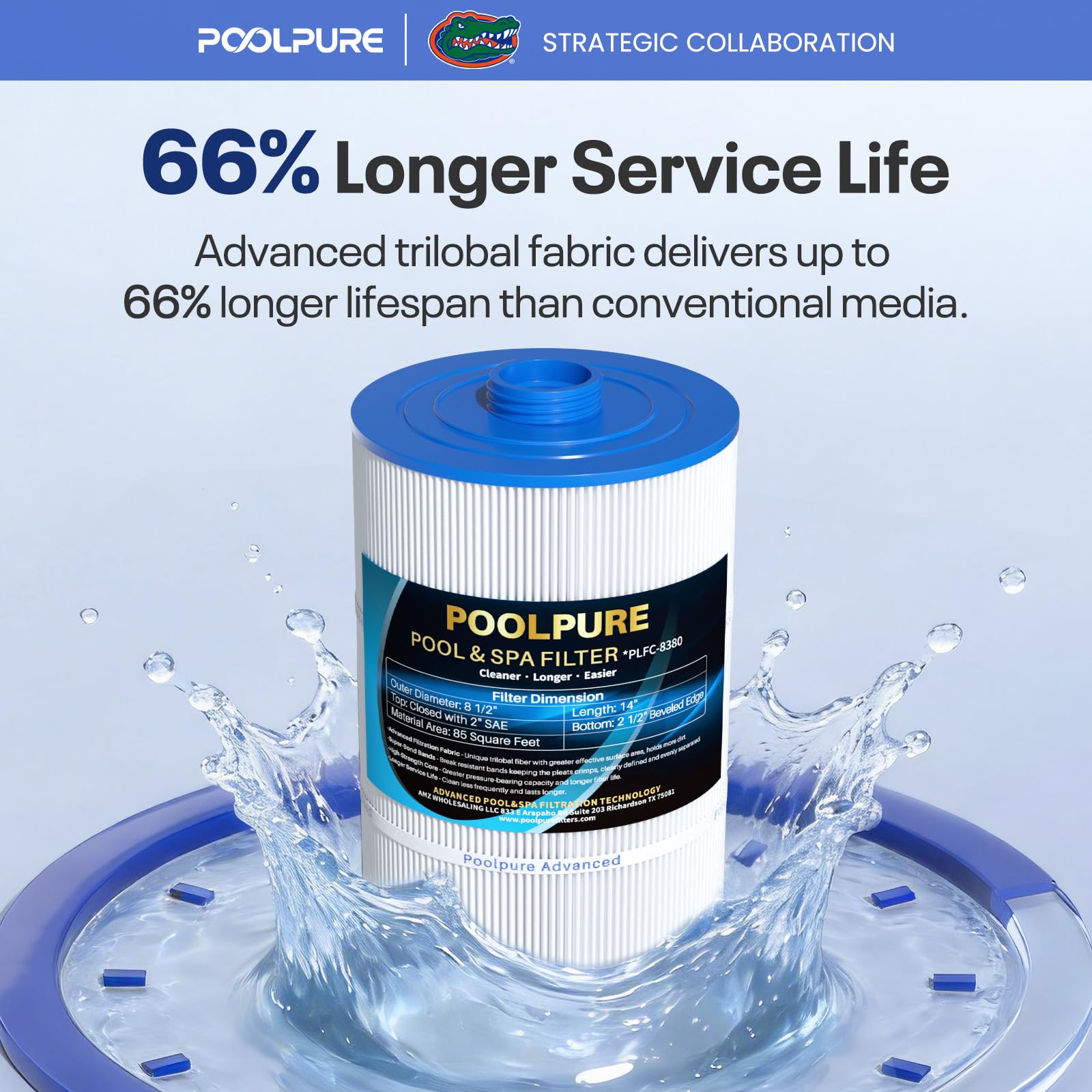 POOLPURE cartucho instalado en un spa demostrando claridad del agua