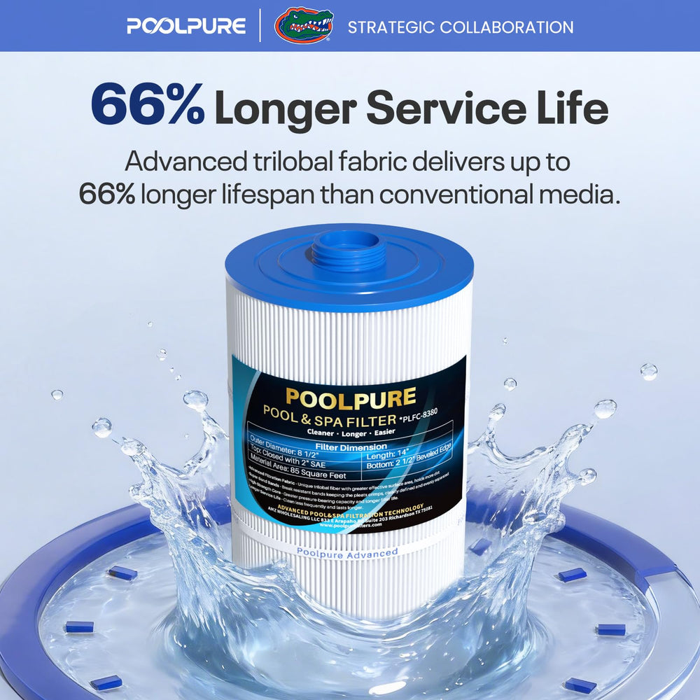 POOLPURE cartucho instalado en un spa demostrando claridad del agua