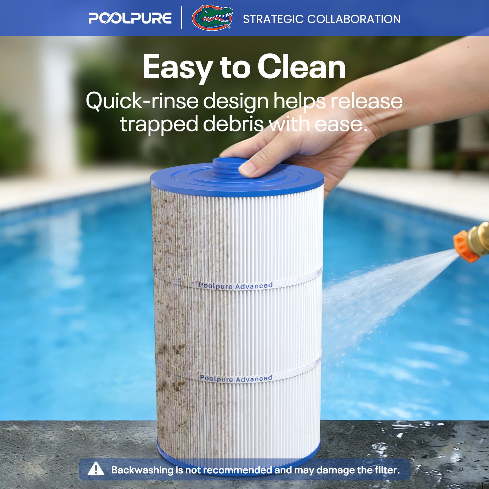 POOLPURE comparación de tamaño con una regla para verificar compatibilidad