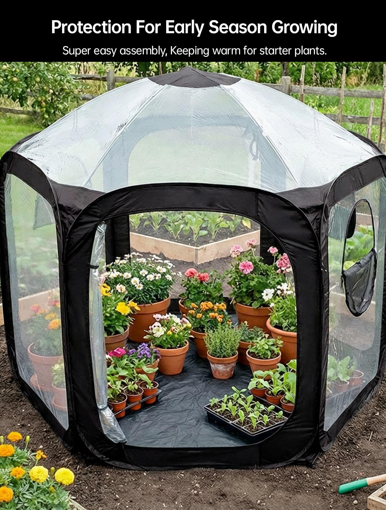 porayhut invernadero instalado en terraza ampliando temporada de cultivo
