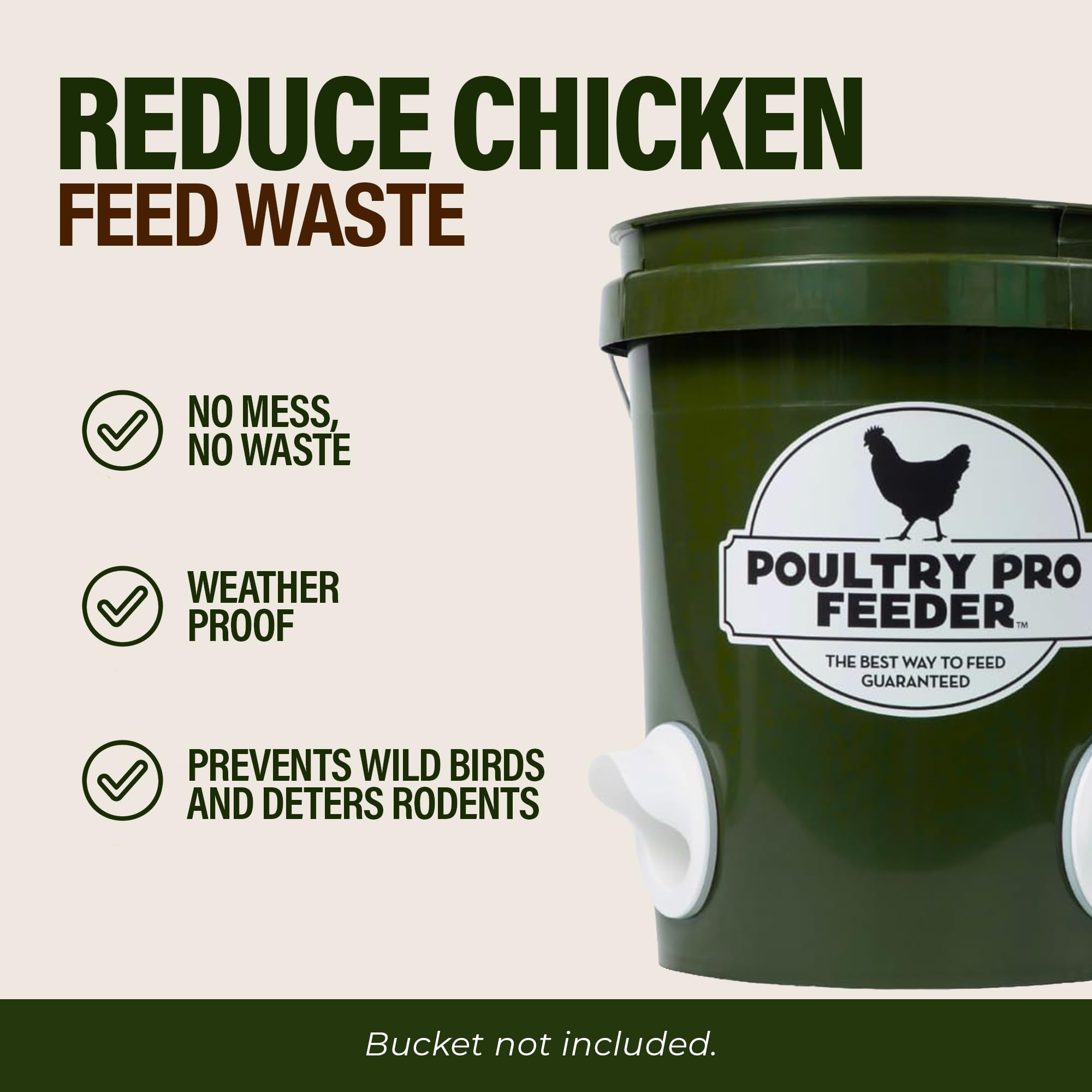 Poultry Pro Feeder detalle del puerto que reduce pérdida de pienso