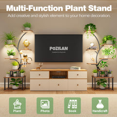 POZILAN estantería en salón con plantas que mejora la decoración interior