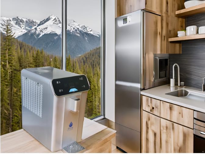 Pure AirWater A10 en cocina suministrando agua potable lista para beber