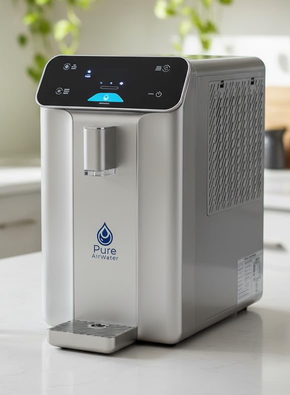 Pure AirWater A10 panel de control con indicadores para gestionar producción
