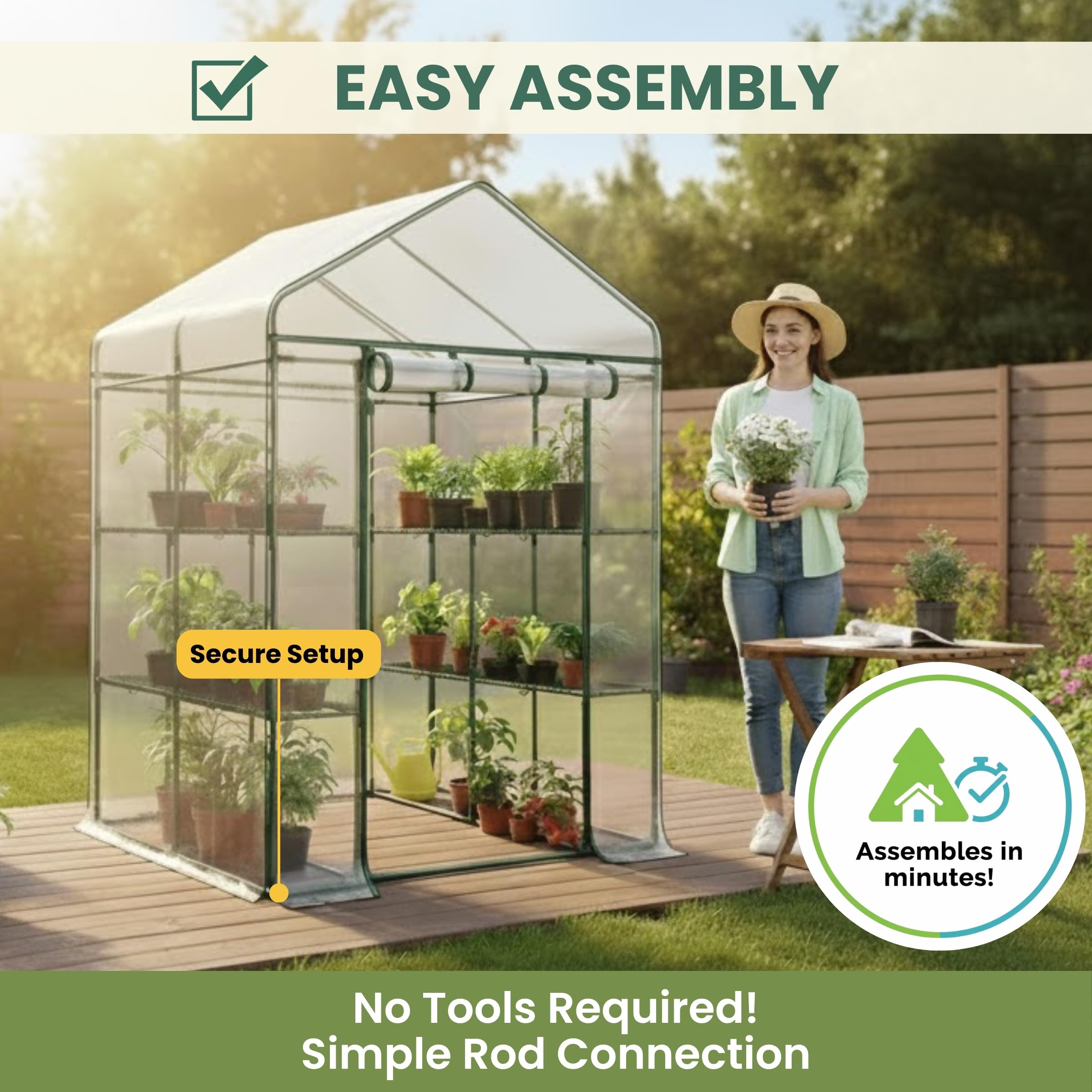 Pure Garden cubierta PVC transparente, luz protegida para plántulas