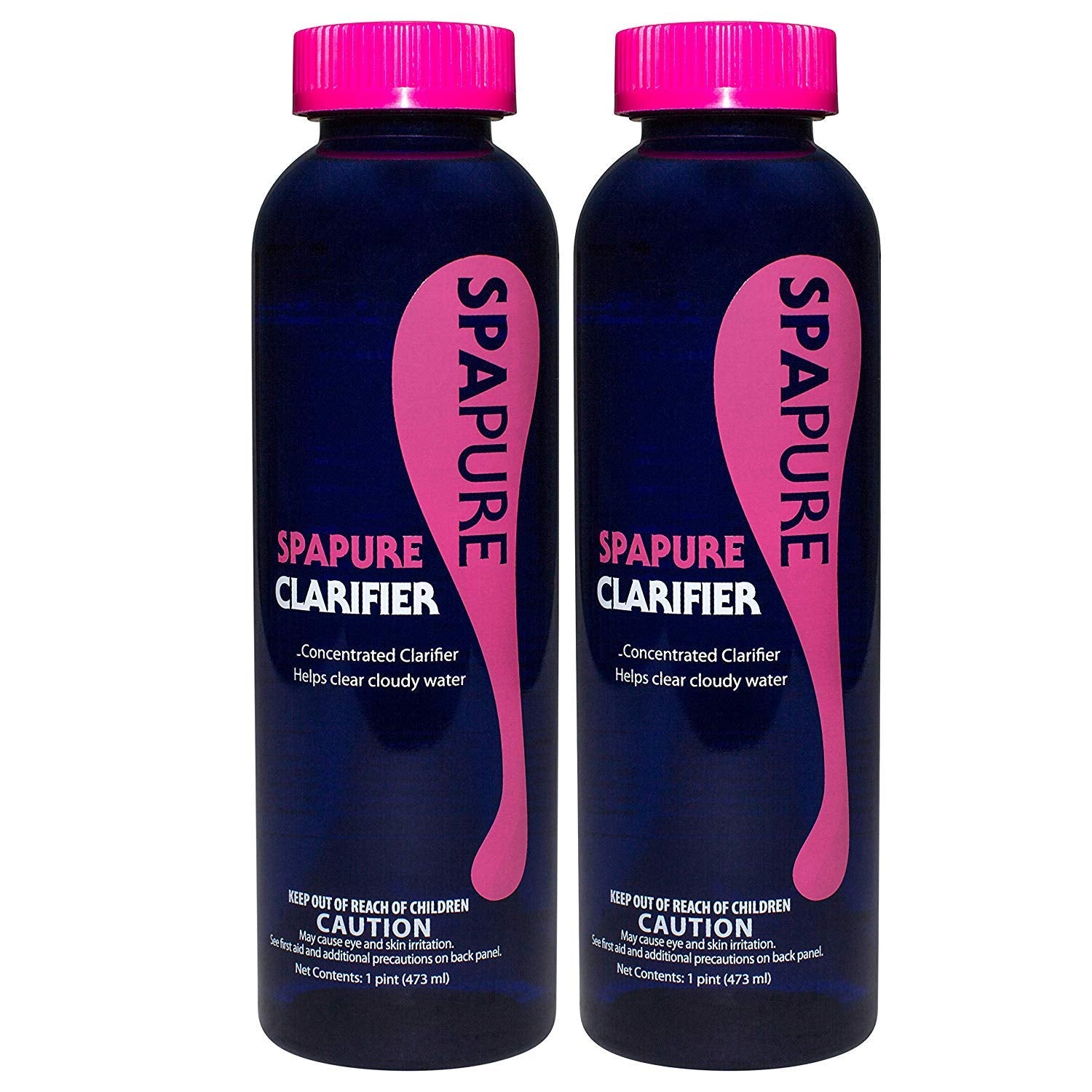 PureSpa clarificador 16oz frente del envase mostrando etiqueta y uso claro