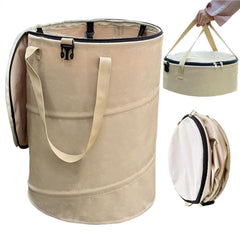 QJXX cubo frontal beige mostrando tapa y capacidad, útil para exteriores