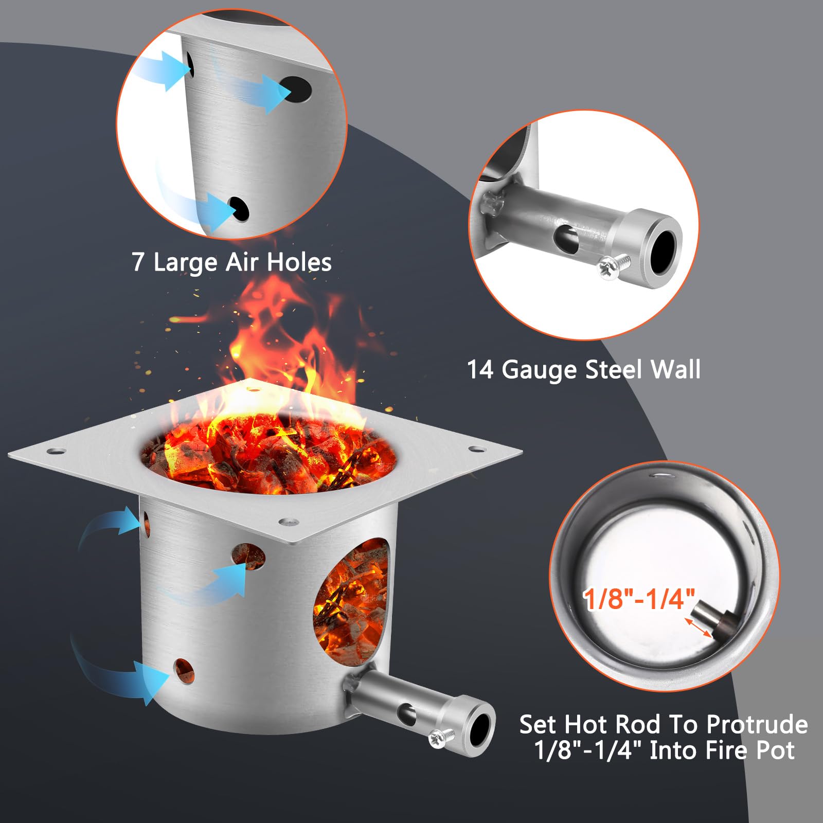 QuliMetal burn pot comparación de tamaño para verificar compatibilidad