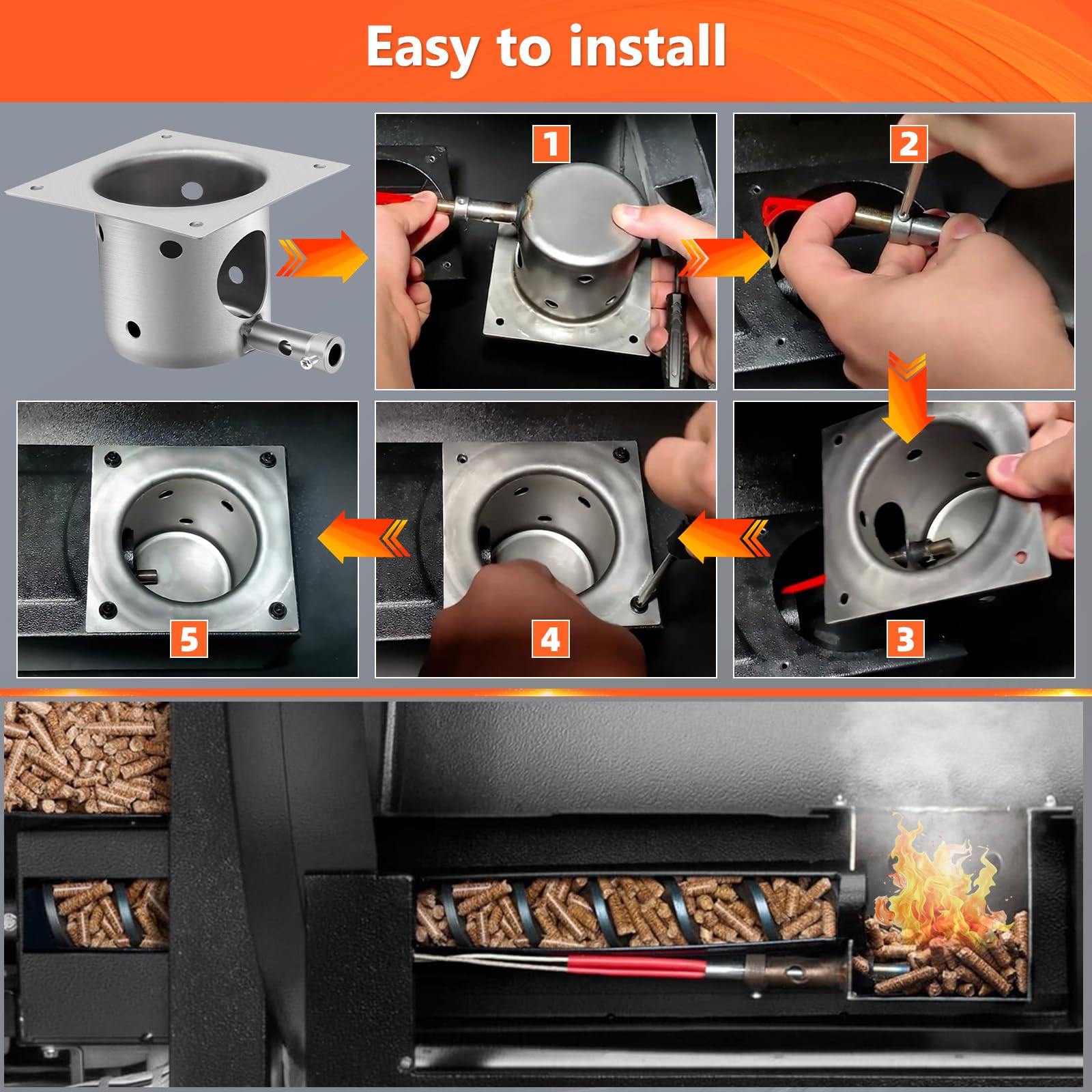 QuliMetal burn pot paquete con tornillos incluidos para instalación rápida