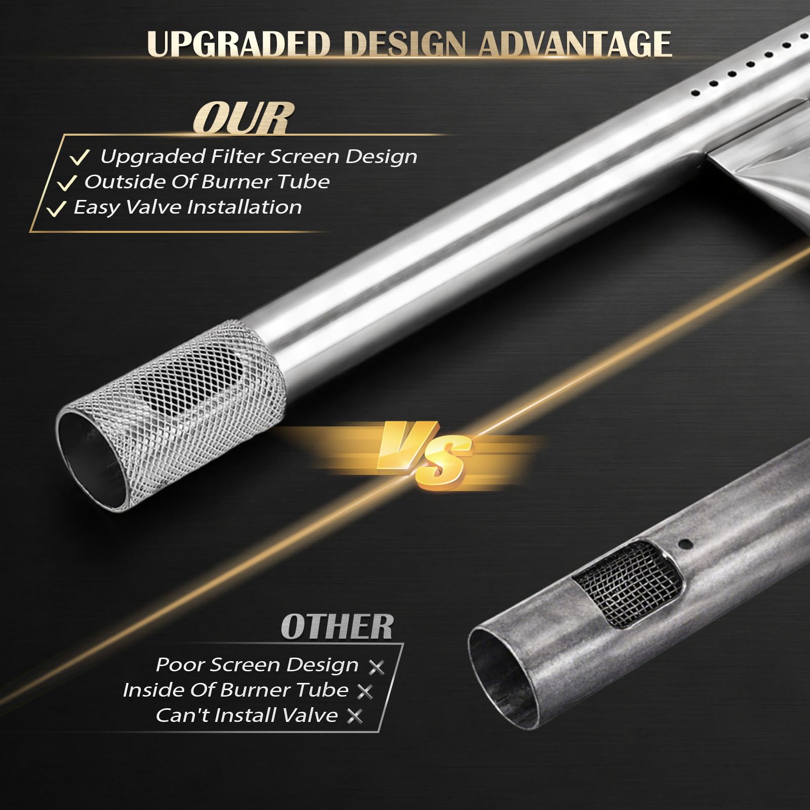 QuliMetal vista lateral con medidas 17x5.75" para comprobar compatibilidad