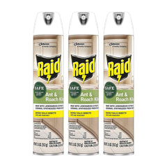 Raid aerosol frontal mostrando el envase y beneficios de control rápido