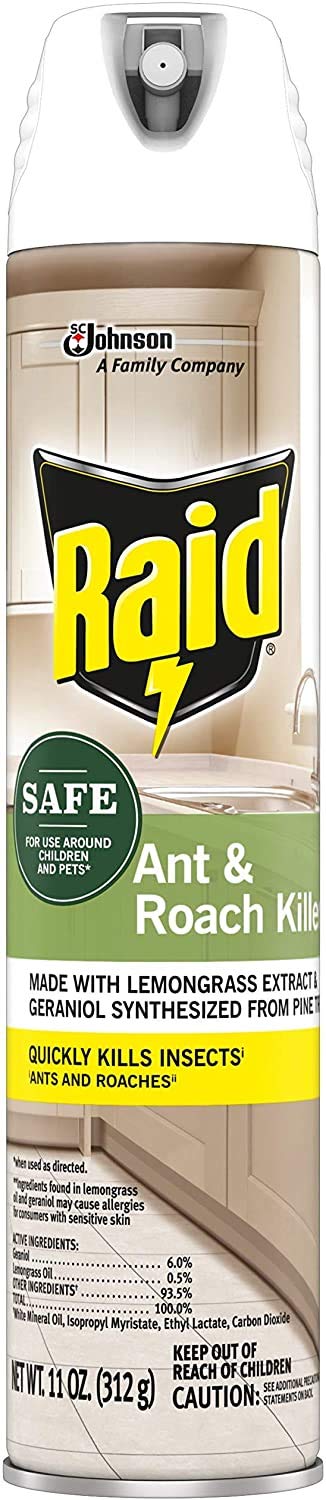 Raid etiqueta con instrucciones claras y composición con aceites esenciales