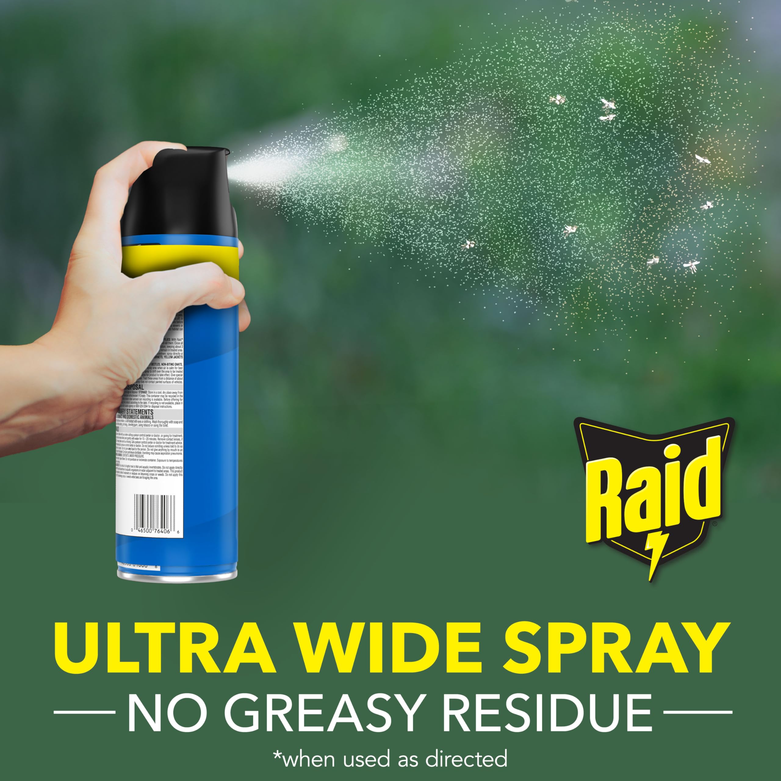 Raid embalaje lateral con información de ingredientes visibles