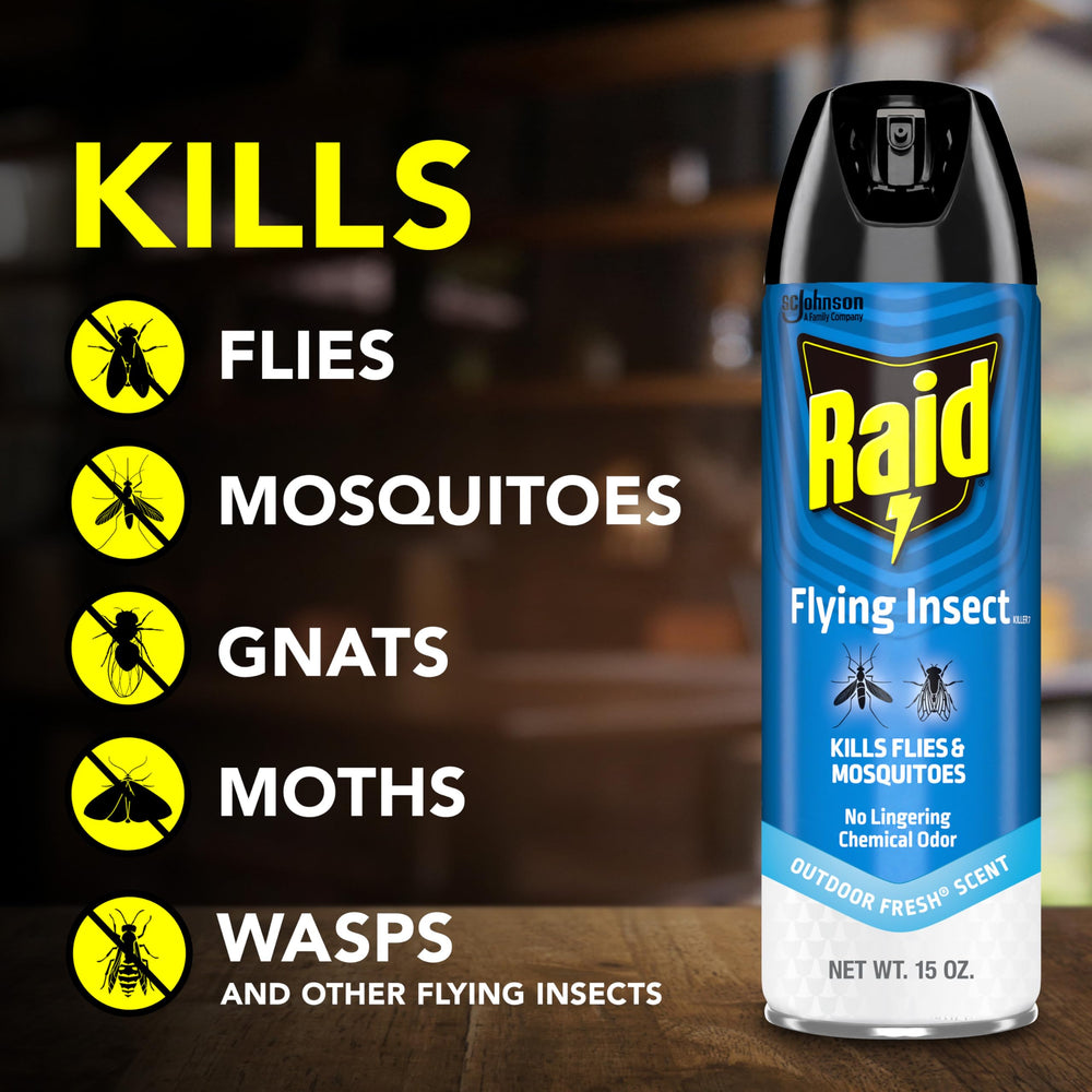 Raid en uso interior eliminando moscas y mejorando confort doméstico