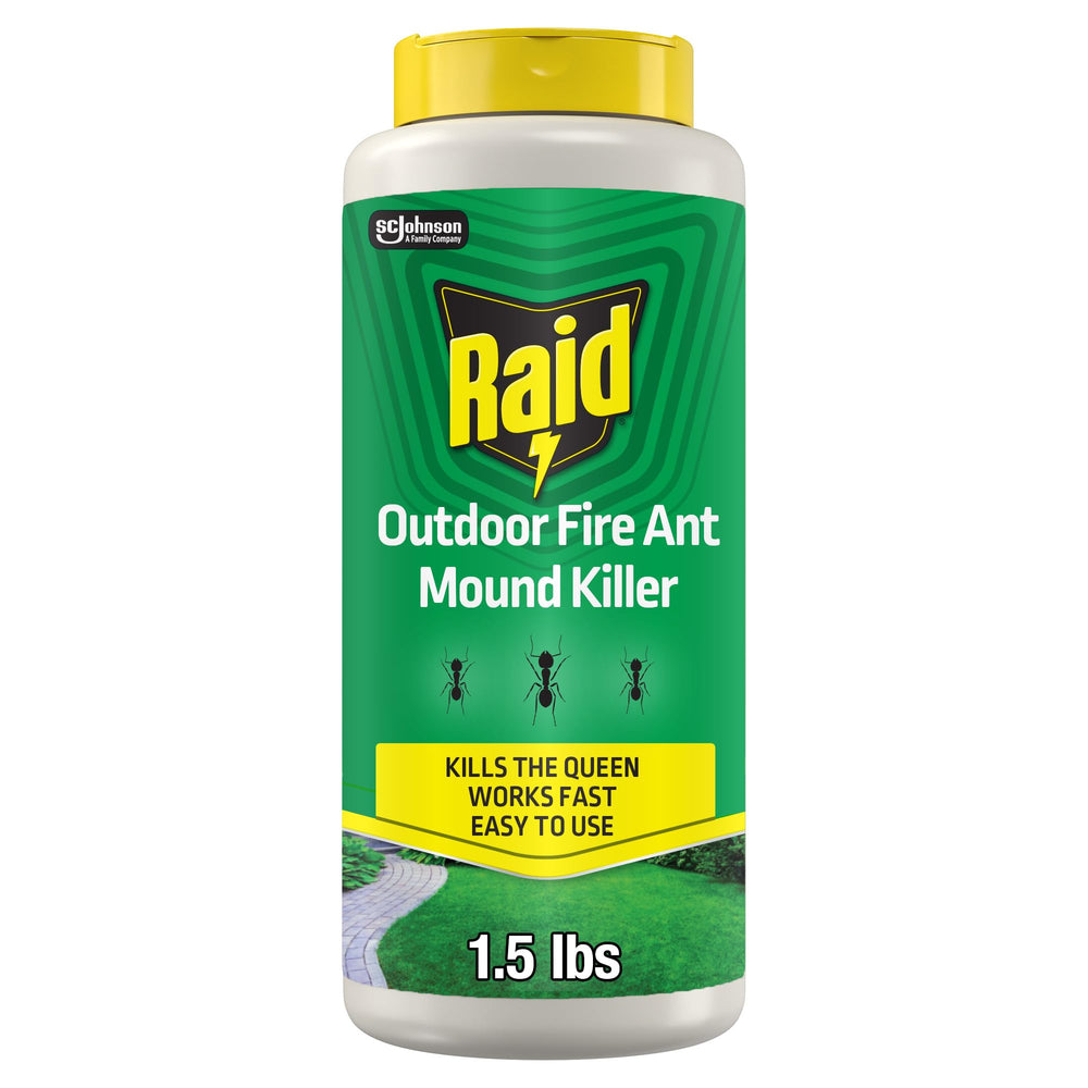 Raid envase frontal mostrando polvo y beneficio control rápido