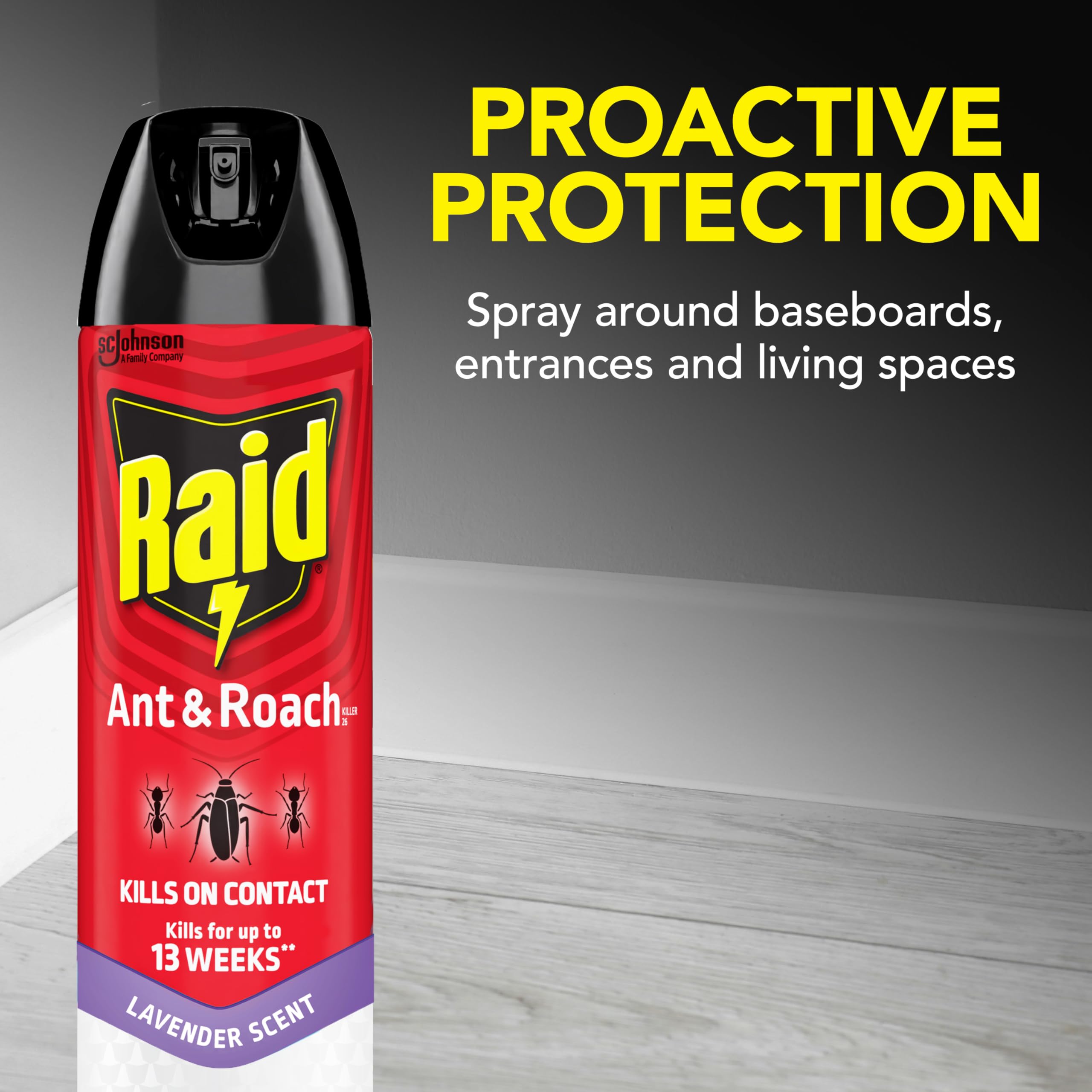 Raid rocío sobre zócalo mostrando textura y protección prolongada