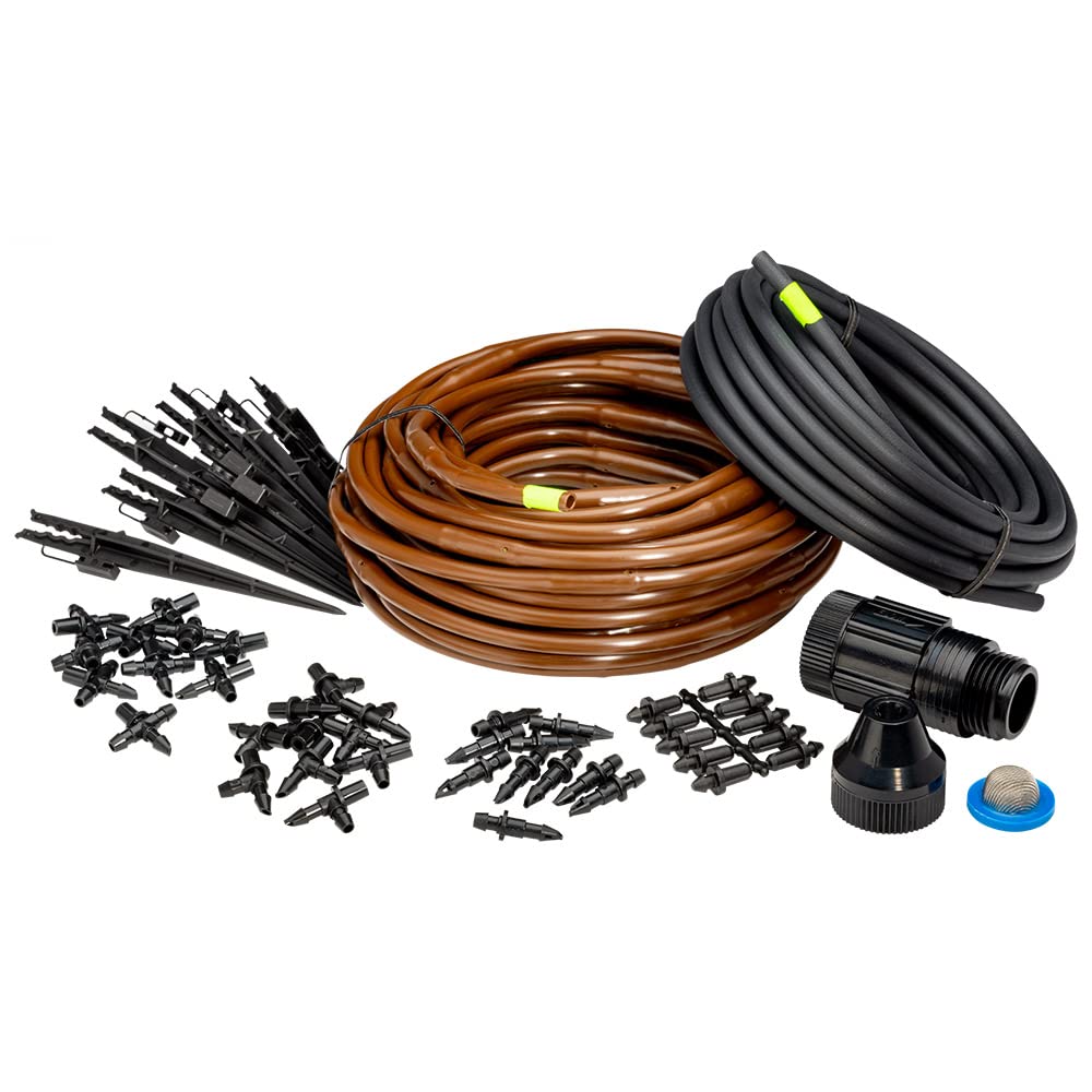 Rain Bird empaque frontal del kit mostrando componentes y beneficio de instalación rápida
