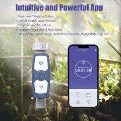RAINPOINT temporizador conectado a manguera regando jardín con control remoto