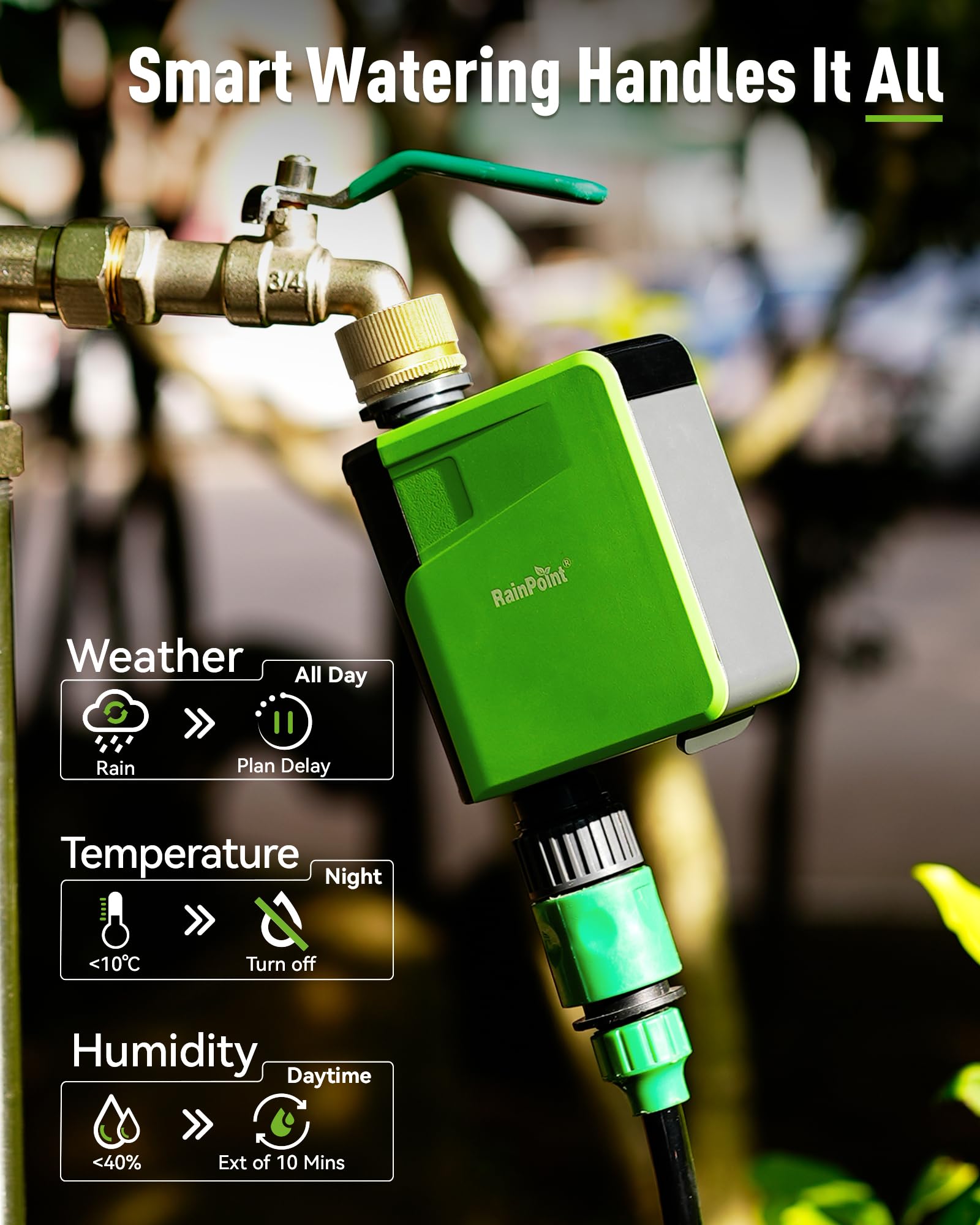 RAINPOINT primer plano del filtro metálico que reduce atascos por sedimentos