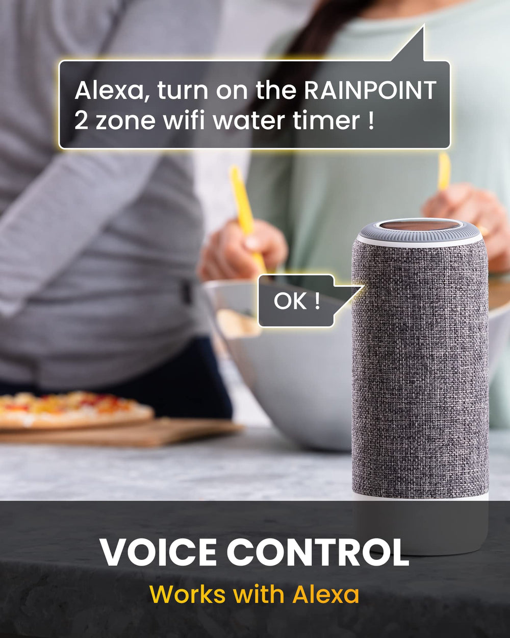 RAINPOINT closeup del medidor de caudal que registra consumo y detecta fugas