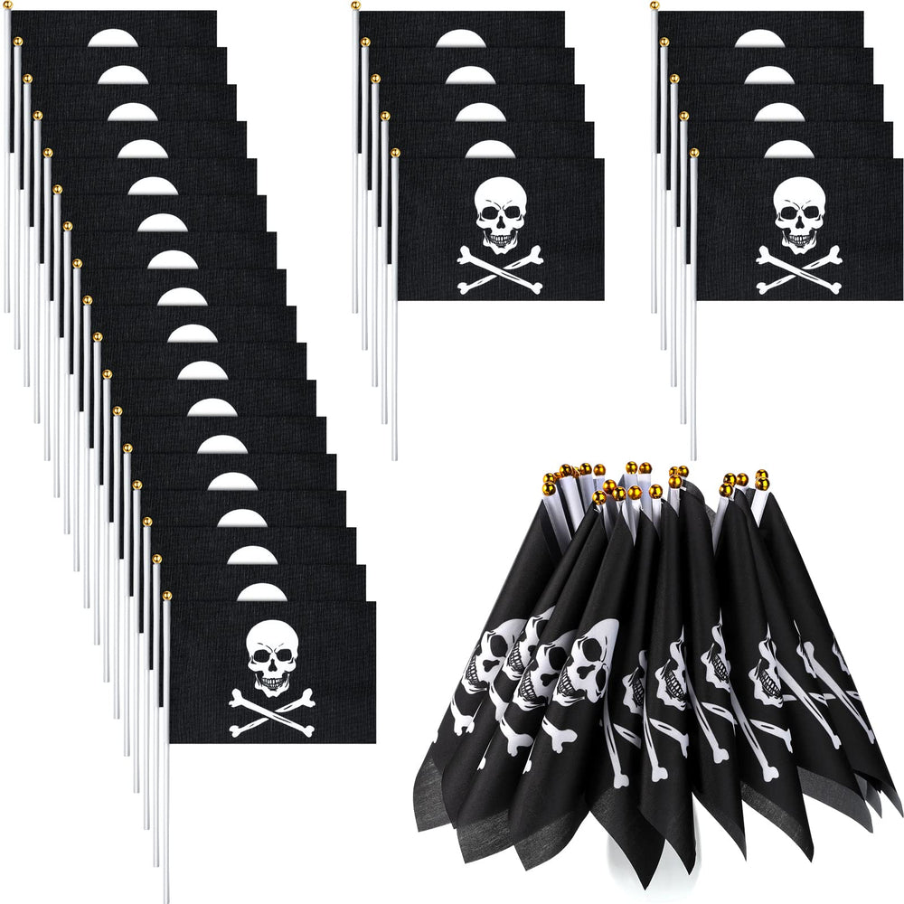 Remerry bandera pirata frontal mostrando diseño Jolly Roger y contraste visible
