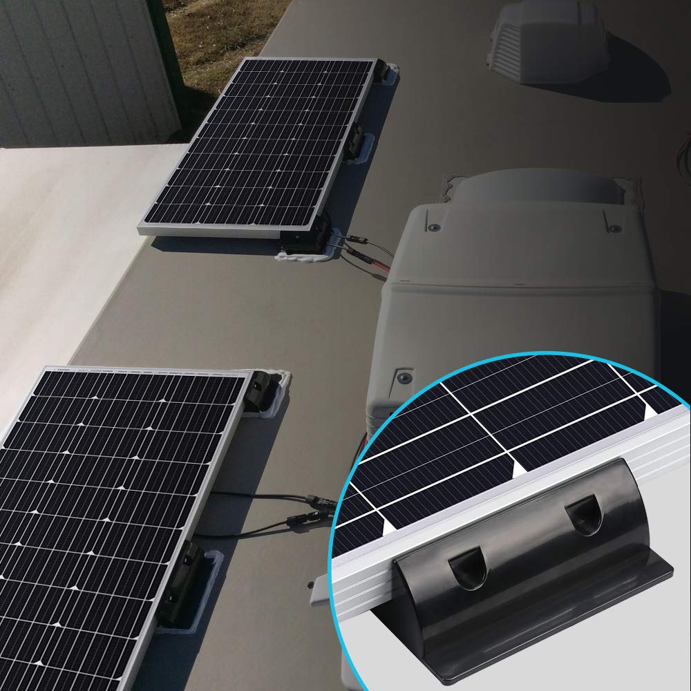 Renogy etiqueta con dimensiones del bracket 5.9 x 5.9 x 2.3 pulgadas