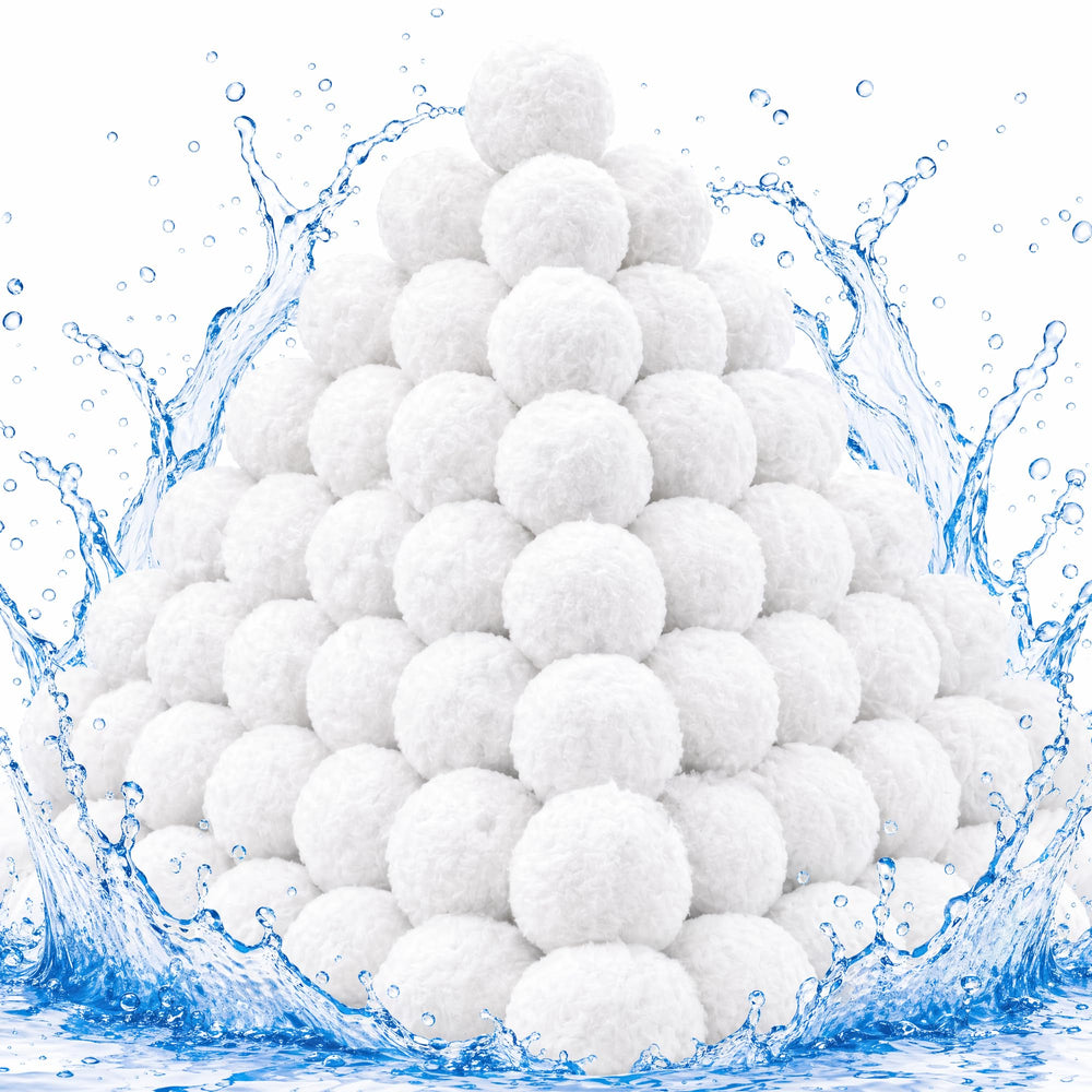 Riare frontal del paquete mostrando las bolas filtrantes y facilidad de uso