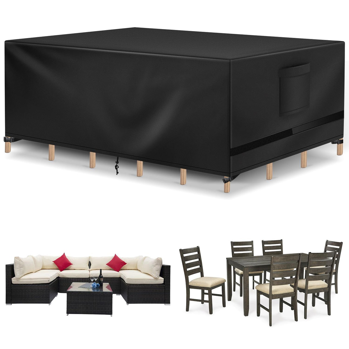 Richwon funda frontal cubriendo conjunto de patio y protegiendo contra lluvia