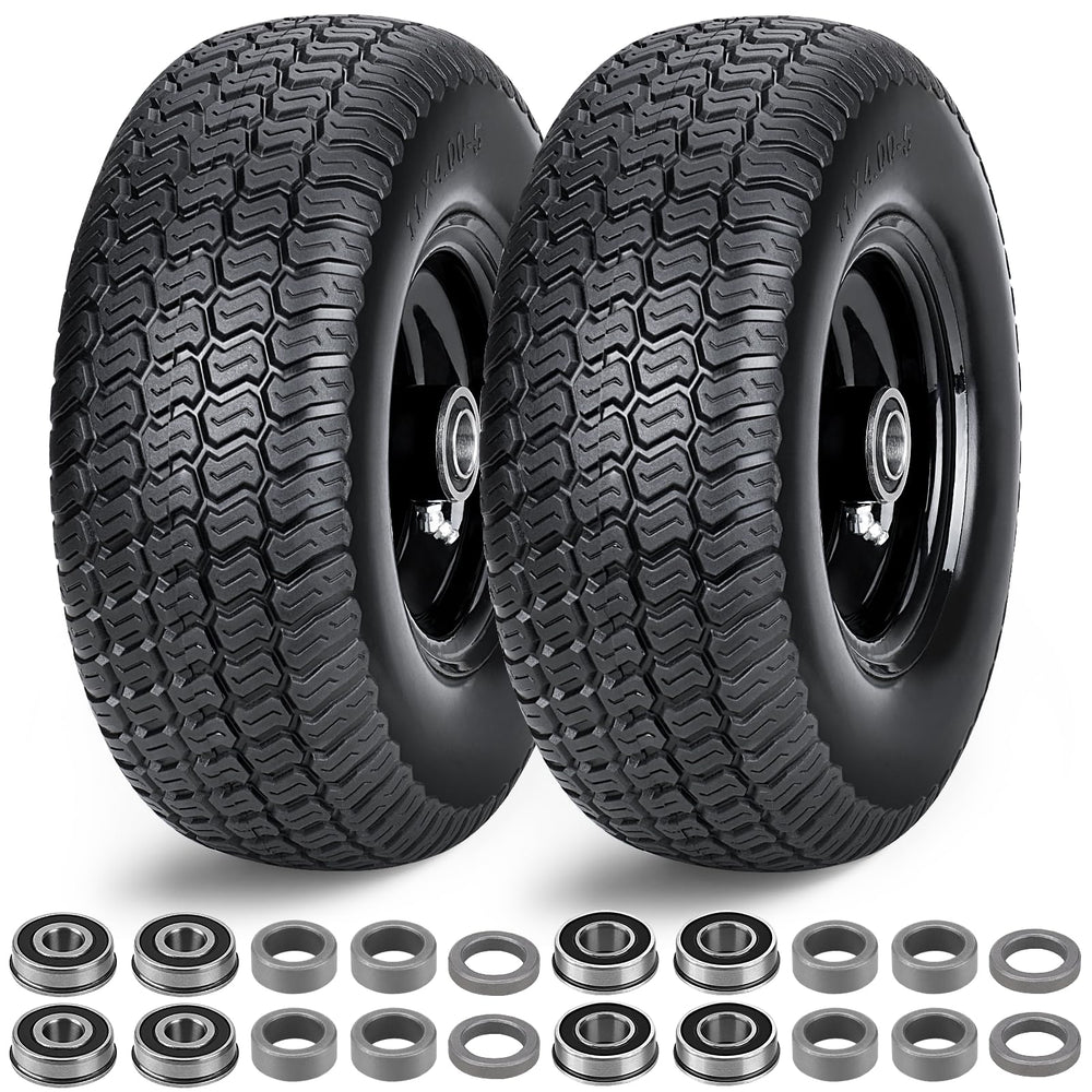 RIHYTAC neumático frontal 11x4.00-5 mostrando ajuste y durabilidad