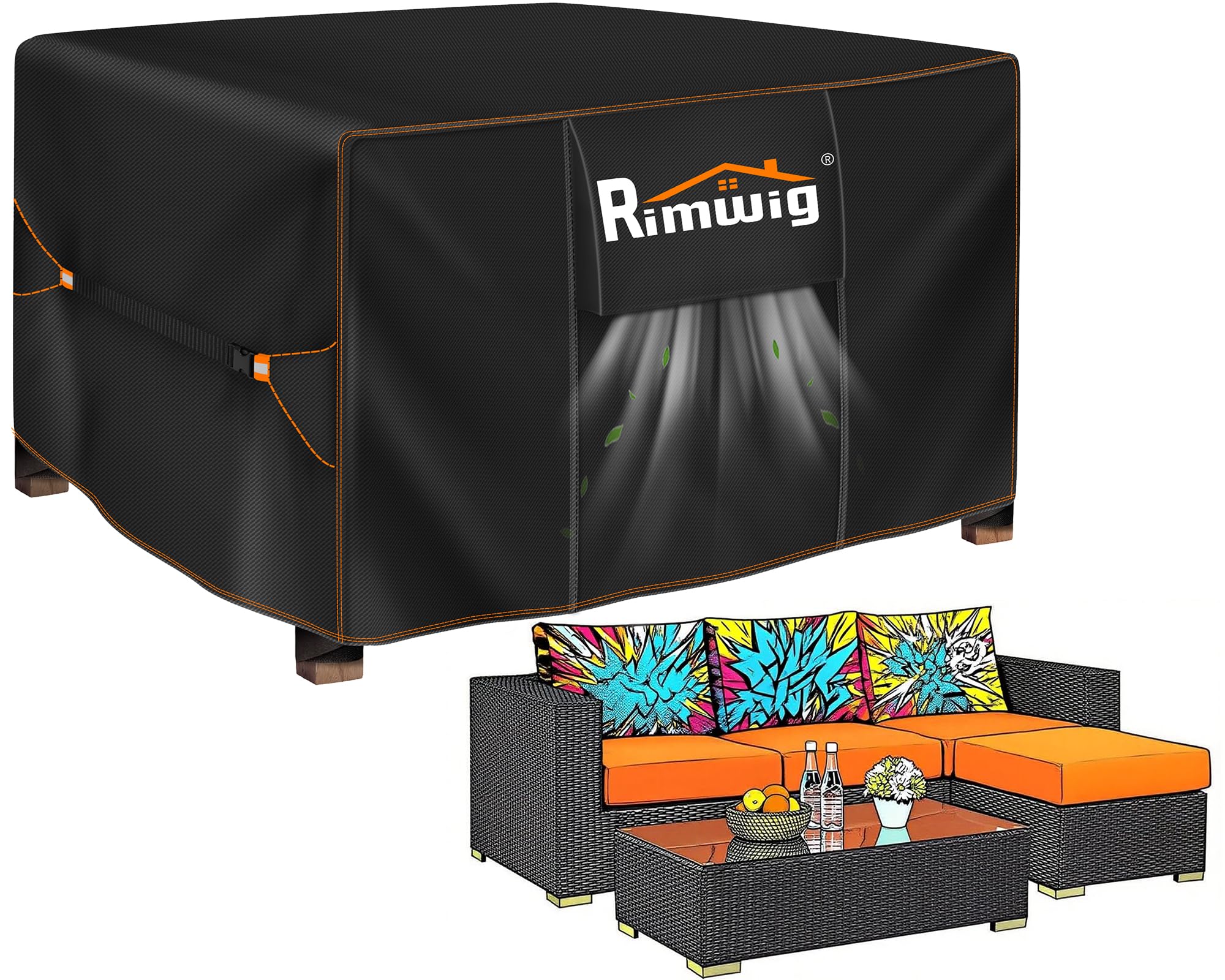 Rimwig funda frontal para mesa cuadrada mostrando protección completa y ajuste seguro