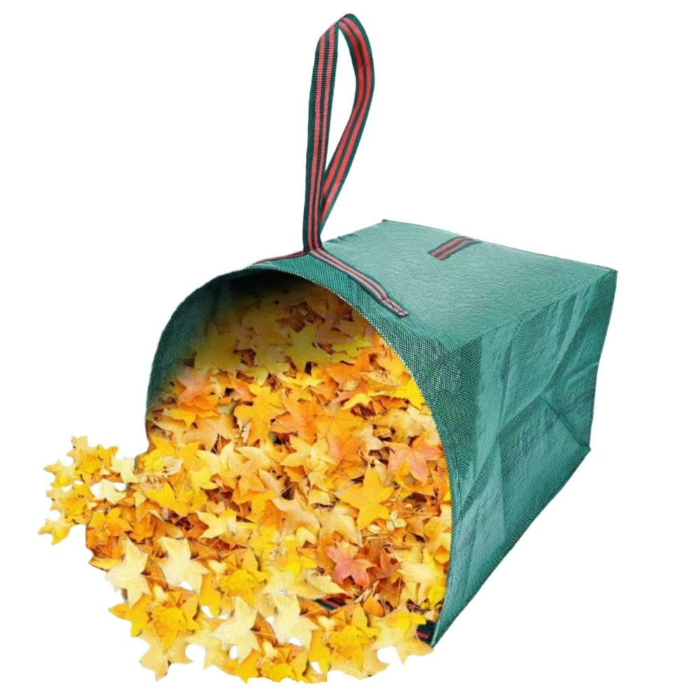 RISETEX bolsa frontal mostrando la apertura amplia para recoger hojas fácilmente