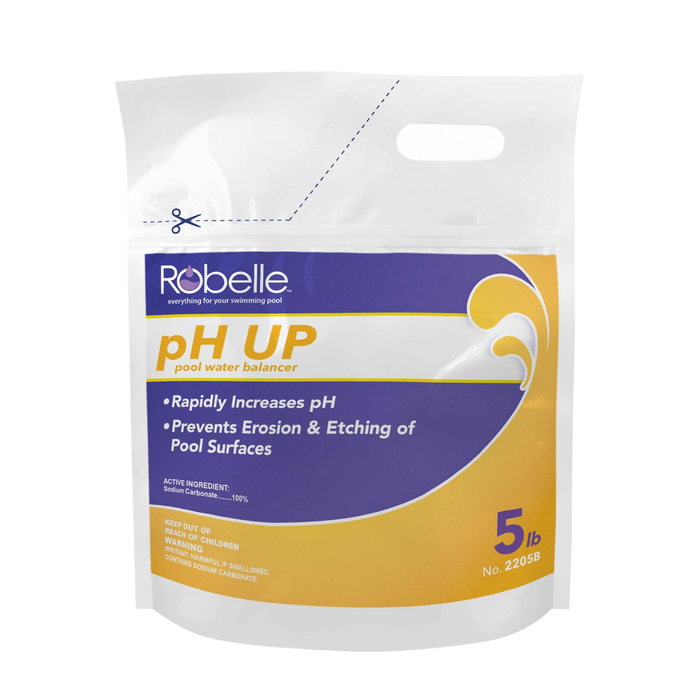 Robelle envase frontal 5 lb aumentando pH de piscina eficazmente