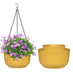 RooTrimmer vista frontal del pack de 3 macetas colgantes mostrando diseño y color