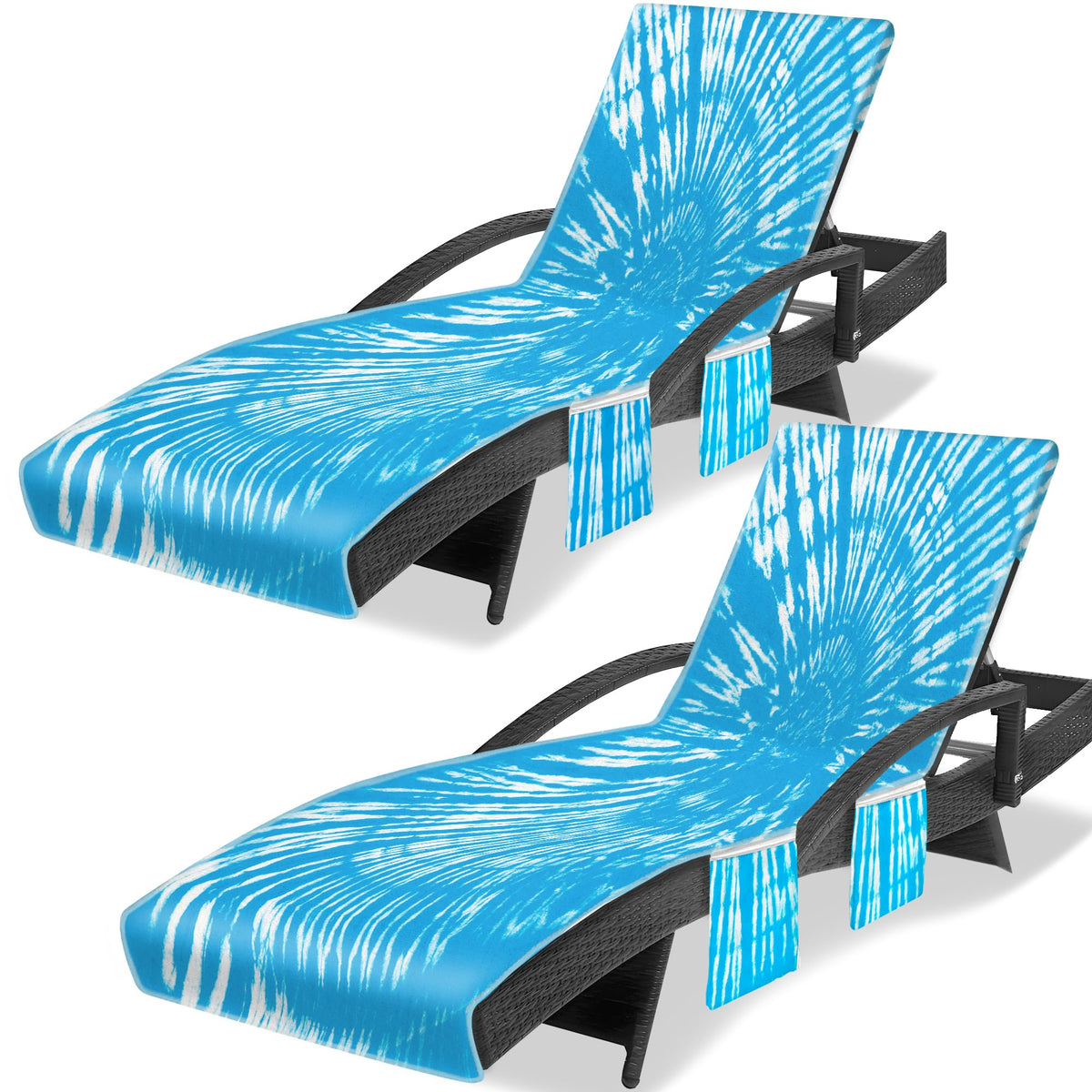 Ruikyhom funda frontal de tumbona tie dye sky blue, fácil de identificar y proteger