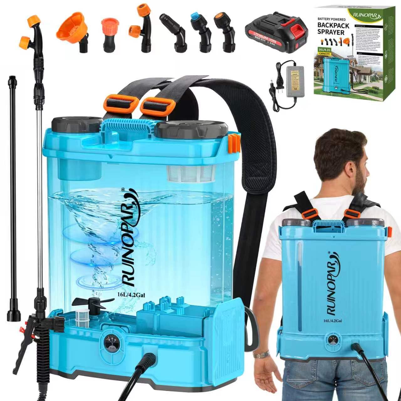 RUINOPAR mochila vista frontal con diseño ergonómico y capacidad grande