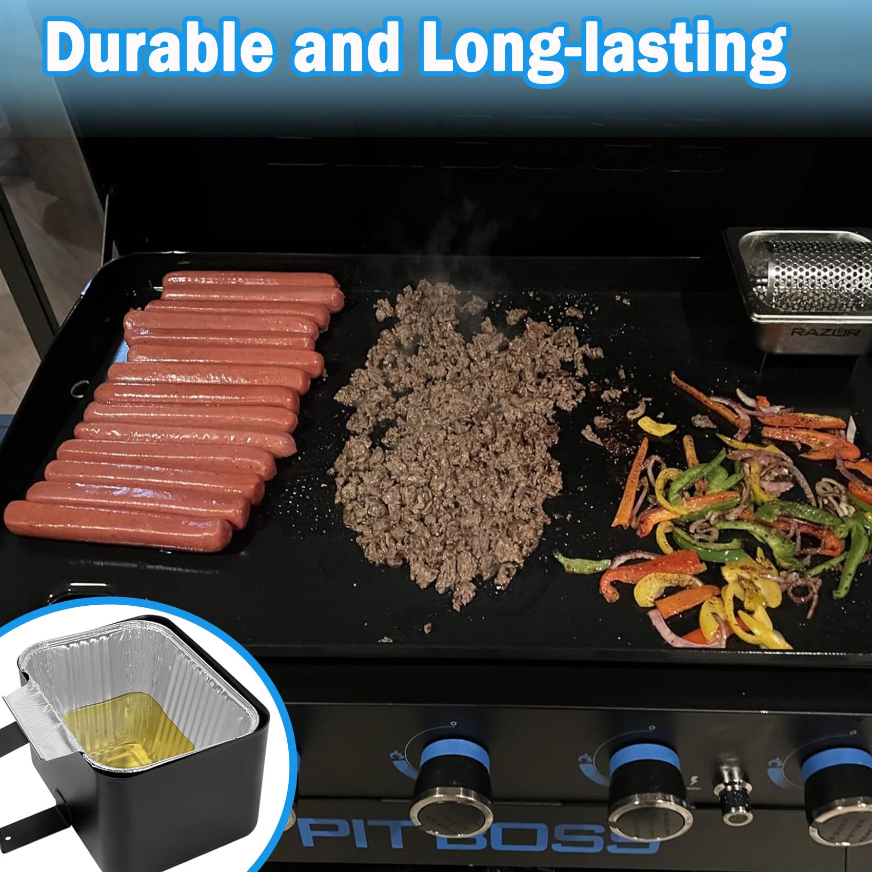SafBbcue copa junto a parrilla Blue Rhino, compatible y reduce mantenimiento