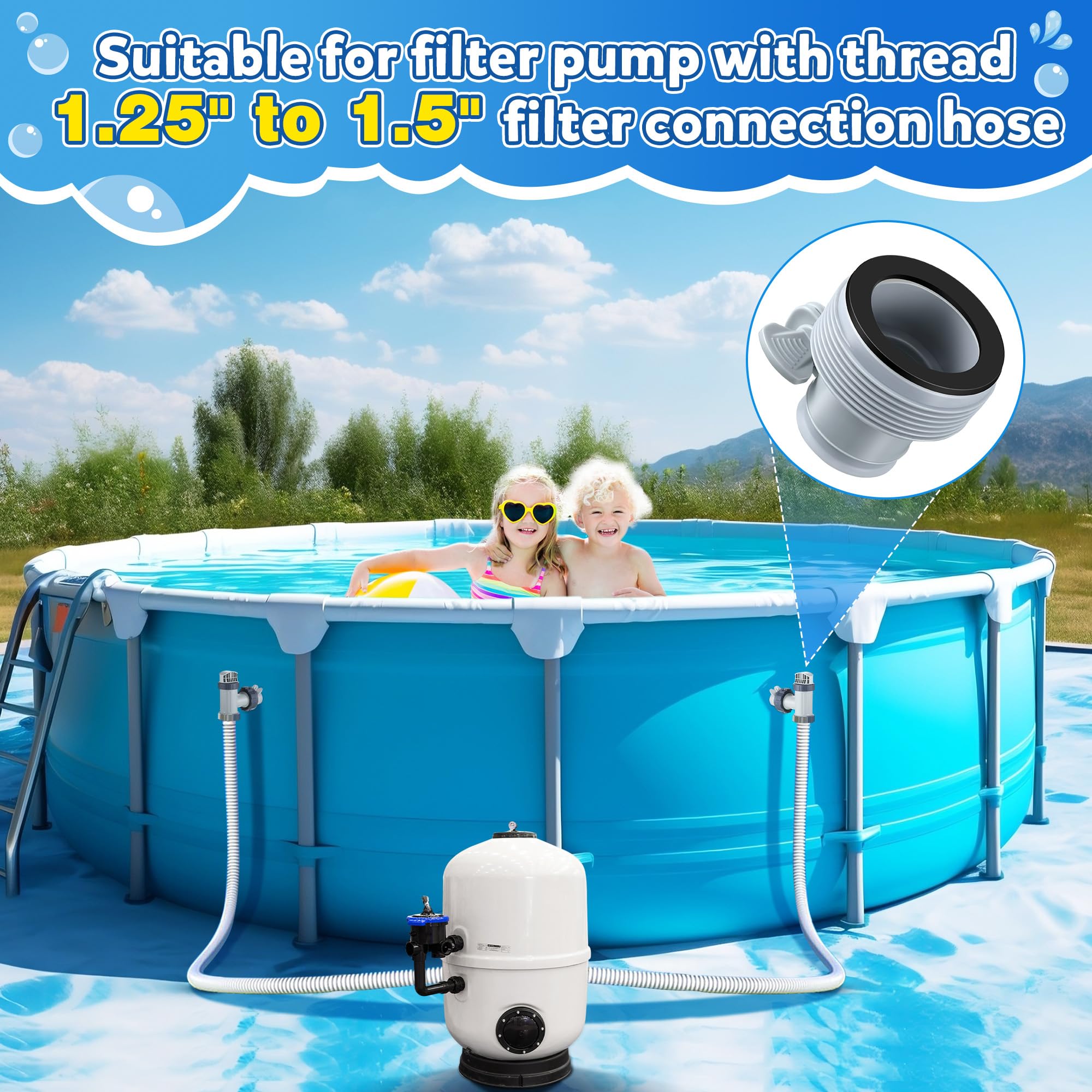 Saillong válvula instalada en pared de piscina permite controlar flujo