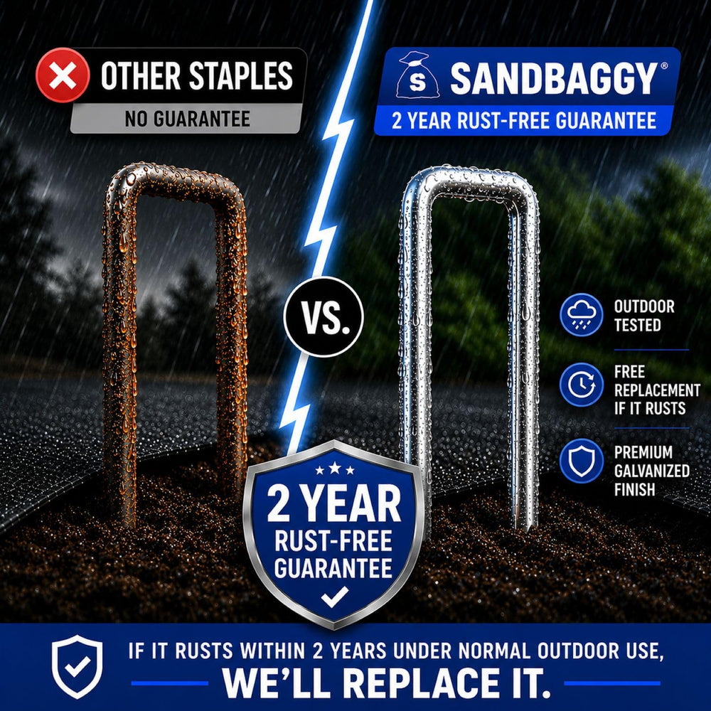 Sandbaggy acabado galvanizado mostrando textura y protección contra óxido