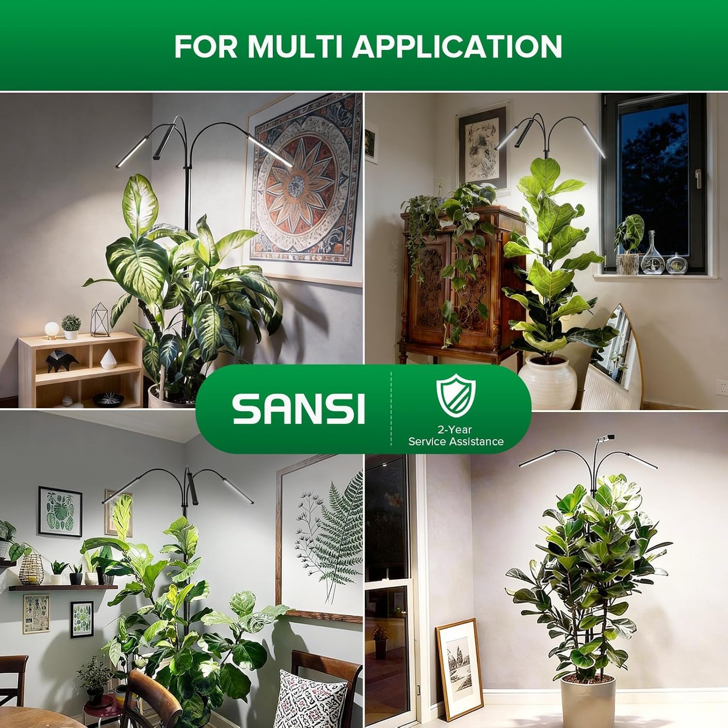 SANSI lámpara en ambiente interior junto a plantas y decoración