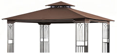 SCOCANOPY vista frontal del toldo marrón mostrando protección y ajuste