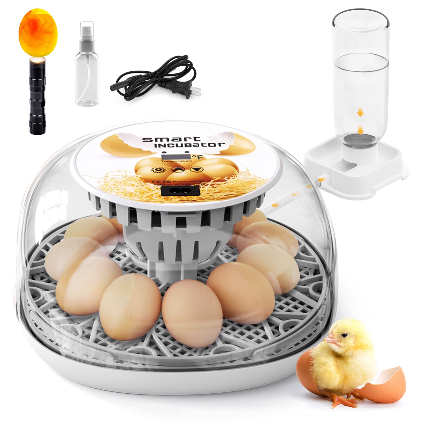 SENXINGYAN incubadora frontal con capacidad para 12 huevos y diseño compacto