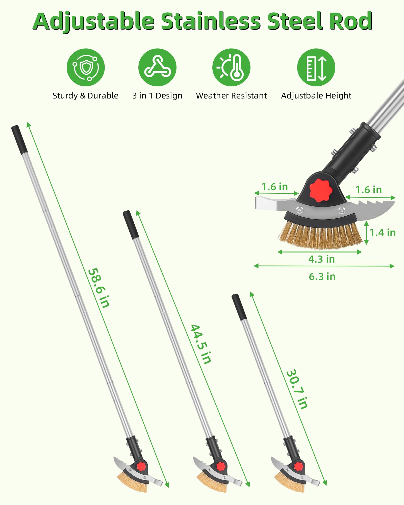 SFTPO comparación de longitudes del mango, opciones 30.7",44.5",58.6" para adaptarse