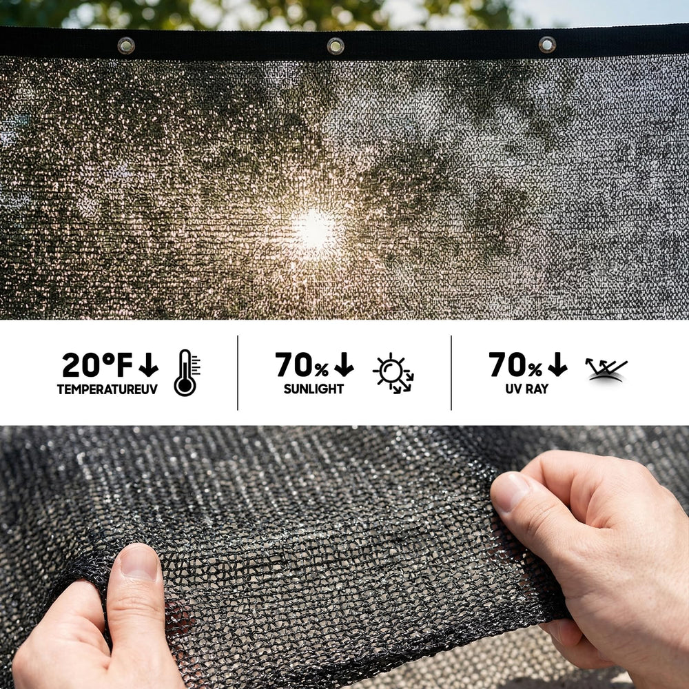 ShadeMart detalle del tejido en malla que mejora ventilación y reduce calor