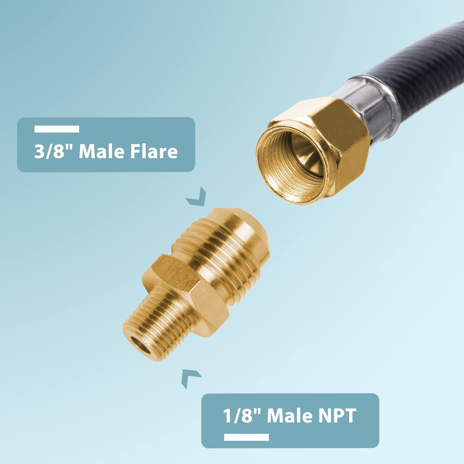 Adaptador de latón SHINESTAR 3/8" a 1/8" para ampliar conexiones seguras