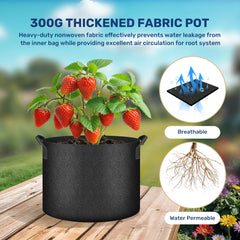 Simple Deluxe bolsa de 7 galones llena de sustrato y planta en crecimiento, uso práctico