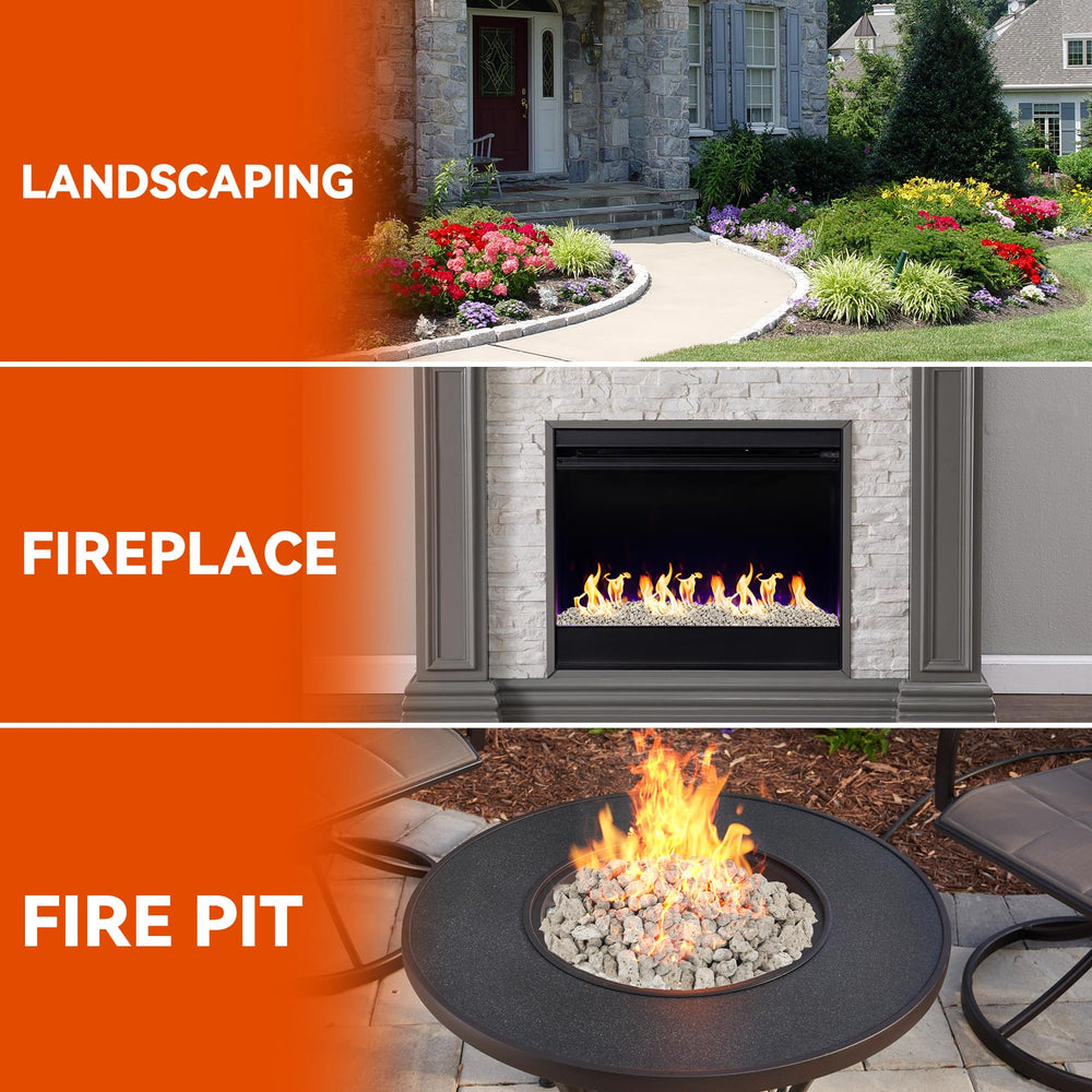 Skyflame etiqueta del producto muestra materiales naturales y resistencia