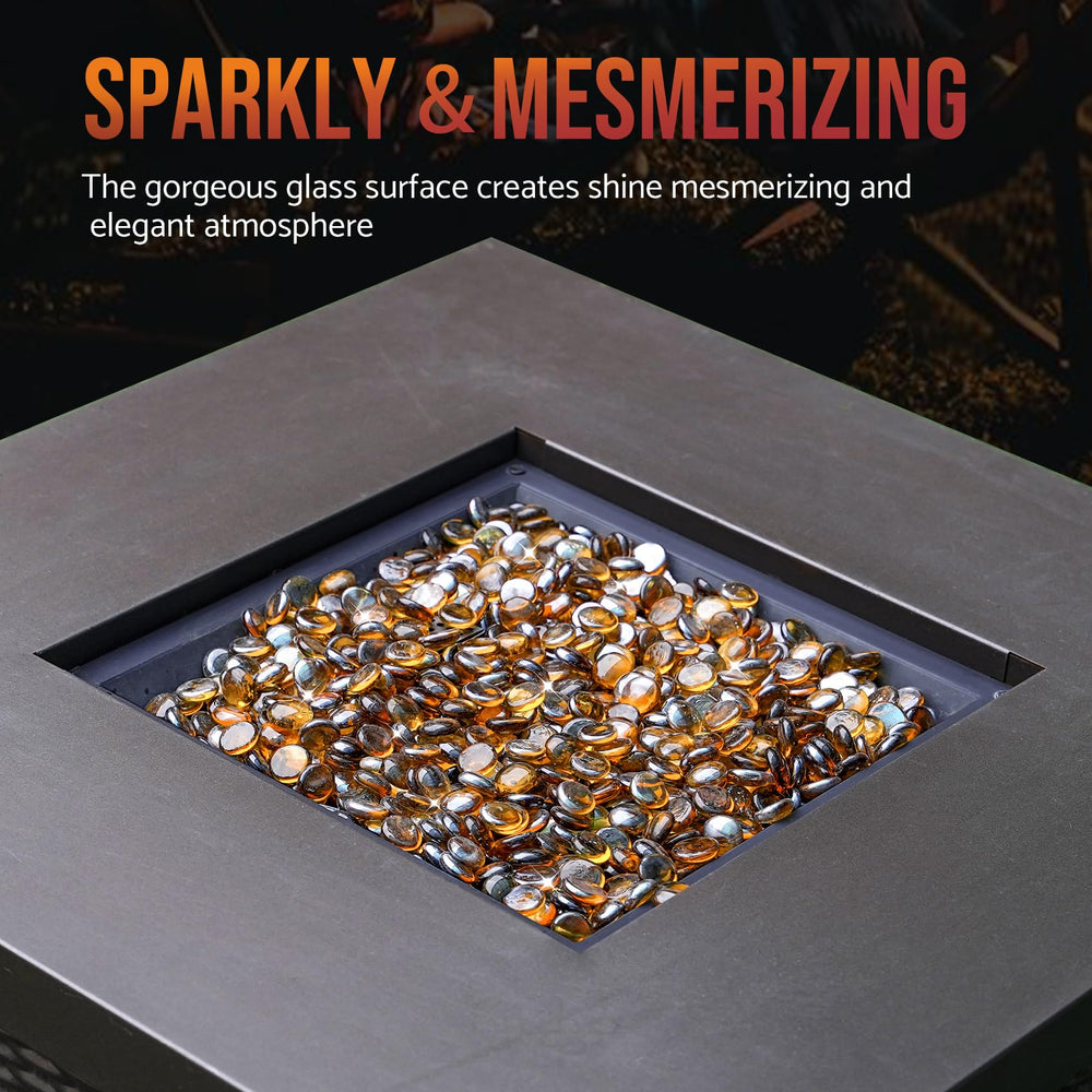 Skyflame primer plano del brillo caramelo que realza diseño del fogón