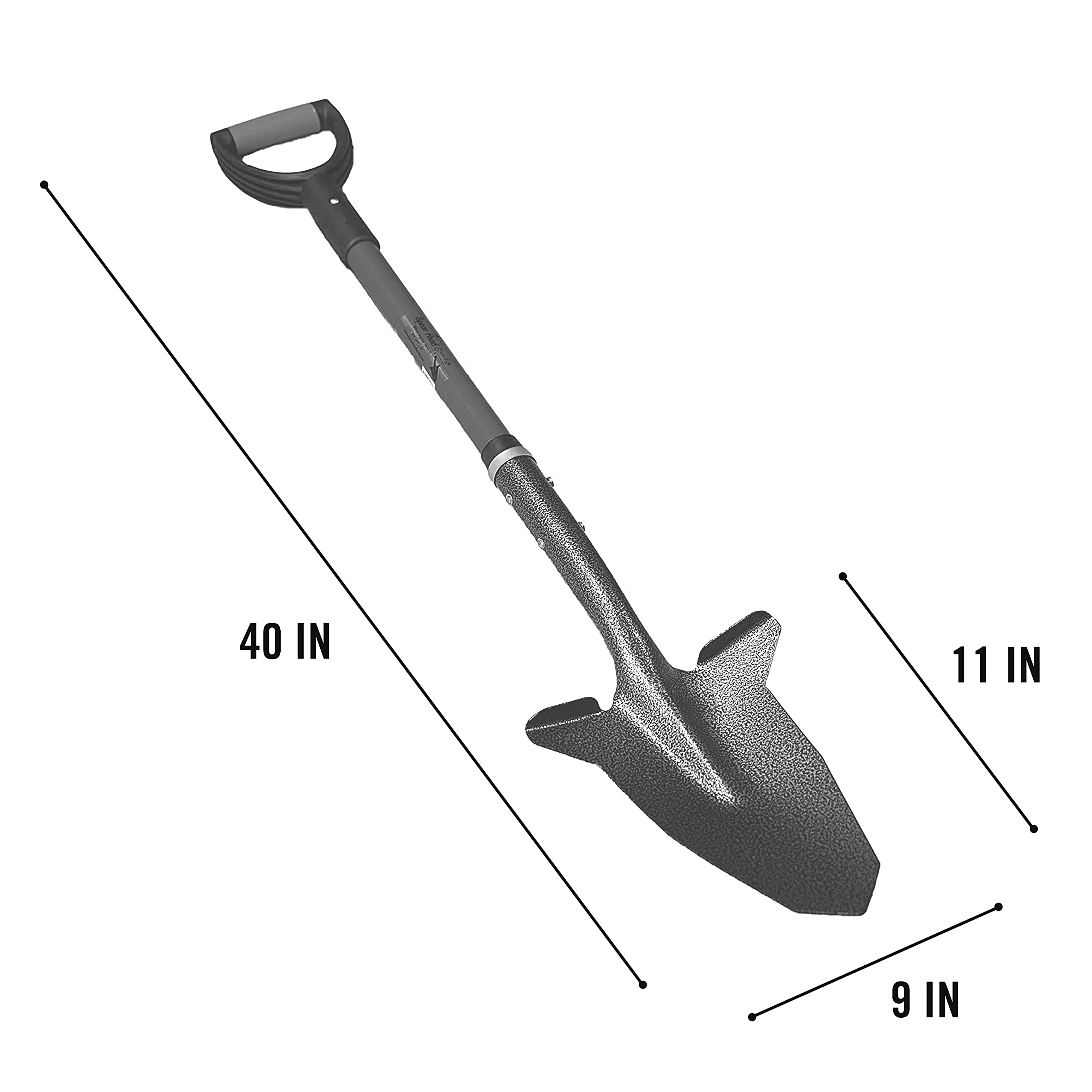 Spear Head Spade apoyapié adelantado para mayor palanca y carga de tierra