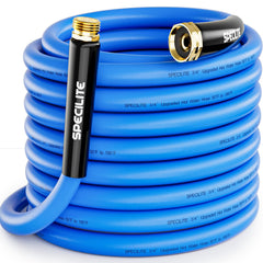 SPECILITE manguera frontal azul mostrando longitud de 50 ft y forma robusta